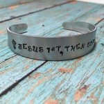 Jesus first then coffee Christian bracelet gift for her